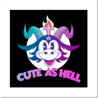 Blackcraft Cute Baphomet Cartoon Blackcraft Cute has Hell Pastel Goth Posters and Art